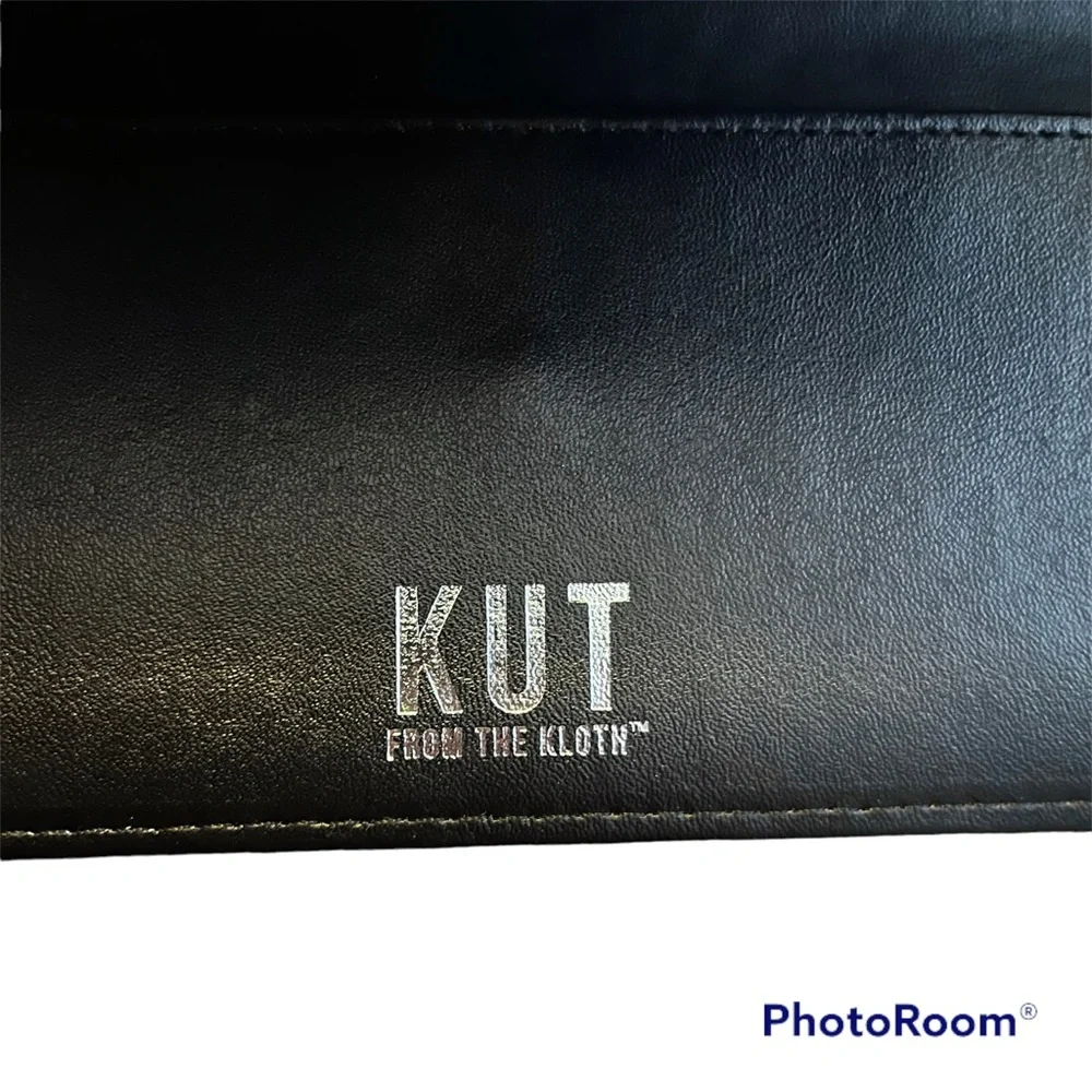 NEW Kut From The Kloth Slim Black White Stripe Long Wallet